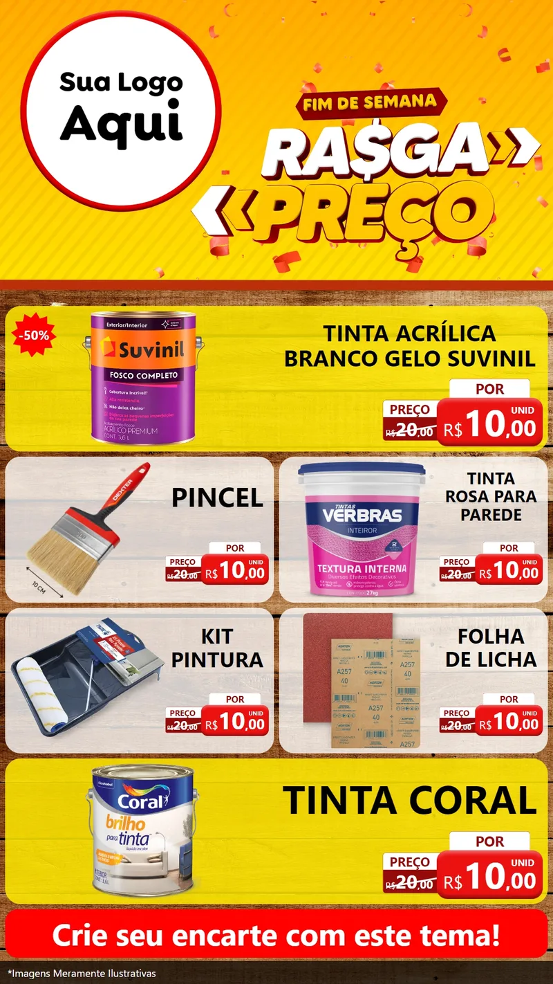Modelo de TV para TV Vertical com o tema Fim de Semana Rasga Preços para Tintas e Ferramentas