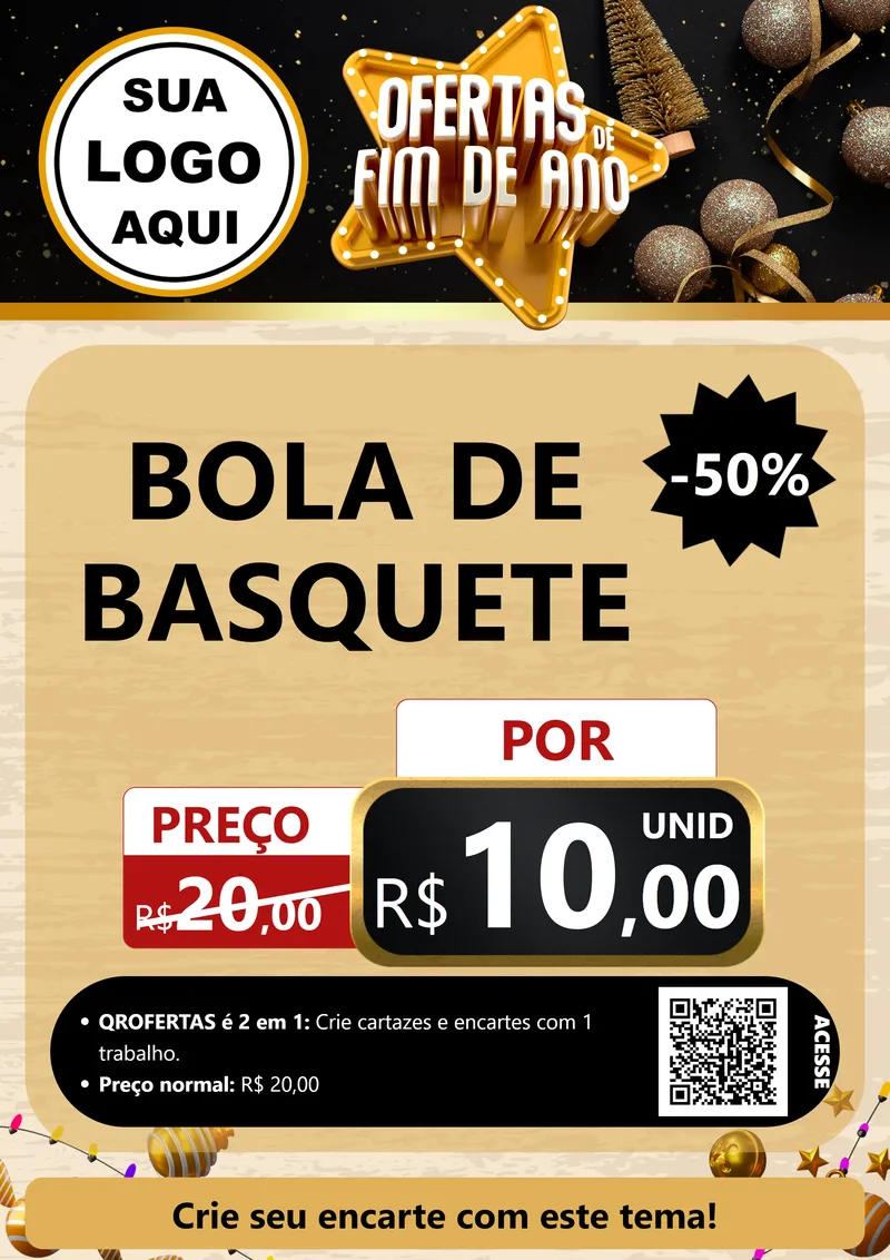 Modelo de Cartaz para Cartaz A4 Vertical com o tema Ofertas de Fim de Ano para Artigos Esportivos