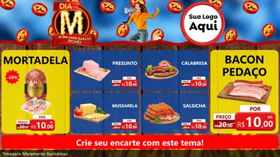 Modelo de TV para TV Horizontal com o tema Dia M - O Dia Mais Barato Do Mês para Frios e Laticínios