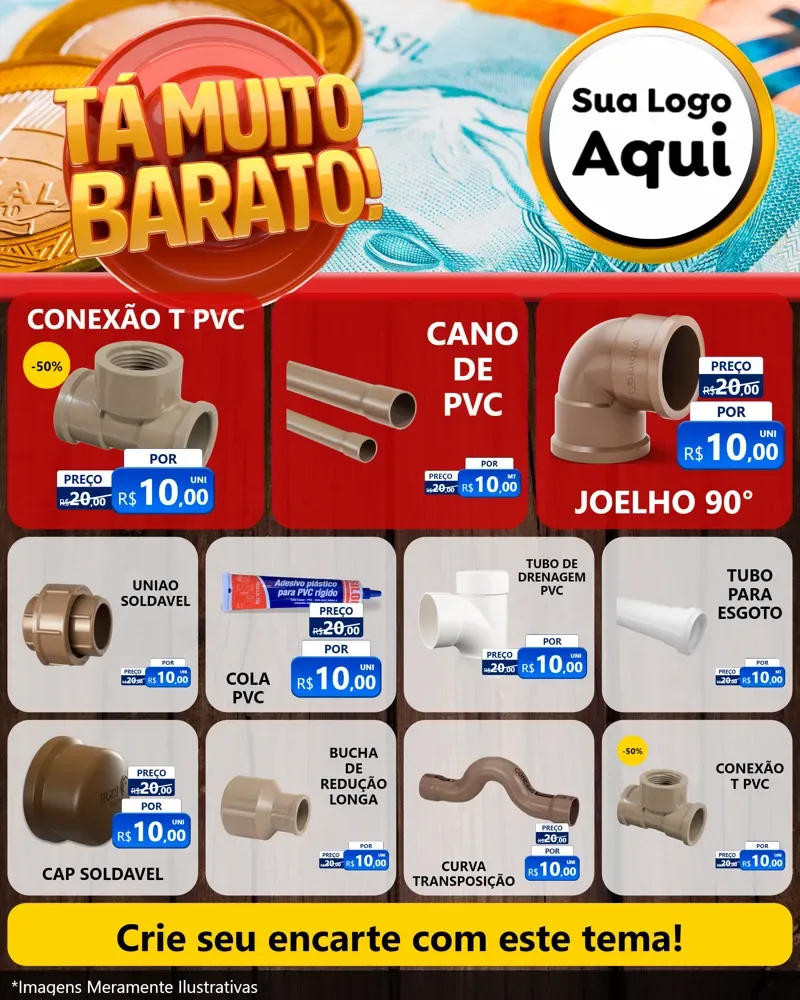 Modelo de Rede Social para Feed Instagram com o tema Está Muito Barato para Tubos e conexões
