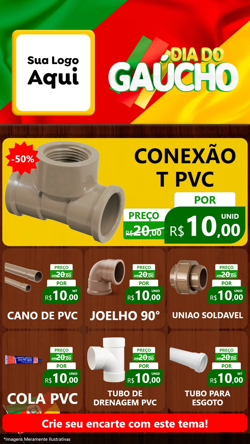Modelo de Rede Social para Stories com o tema Dia do Gaúcho para Tubos e conexões
