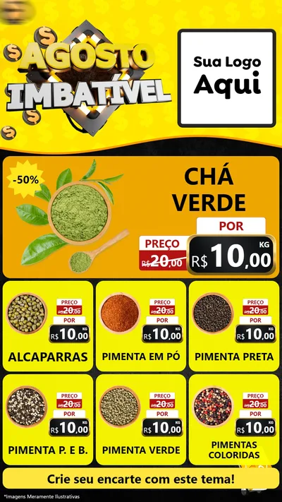 Modelo de Rede Social para Stories com o tema Agosto Imbatível para Produtos Naturais