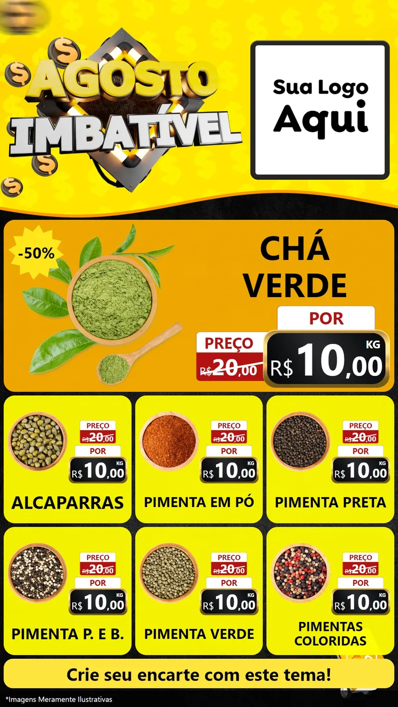 Modelo de Rede Social para Stories com o tema Agosto Imbatível para Produtos Naturais