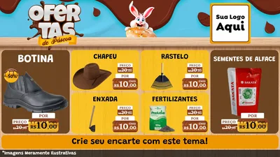 Modelo de TV para TV Horizontal com o tema Ofertas de Páscoa para Agropecuária