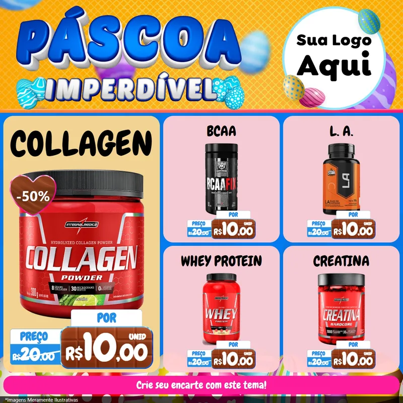 Modelo de Rede Social para Feed Facebook com o tema Páscoa Imperdível para Suplementos alimentares