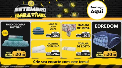Modelo de TV para TV Horizontal com o tema Setembro Imbatível para Cama, Mesa e Banho