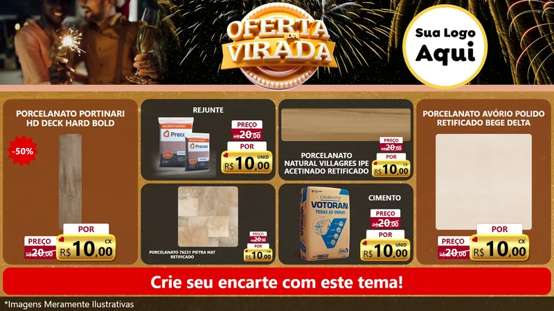 Modelo de TV para TV Horizontal com o tema Oferta da Virada para Pisos e revestimentos