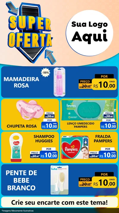 Modelo de TV para TV Vertical com o tema Super Oferta - Bebê para Bebês