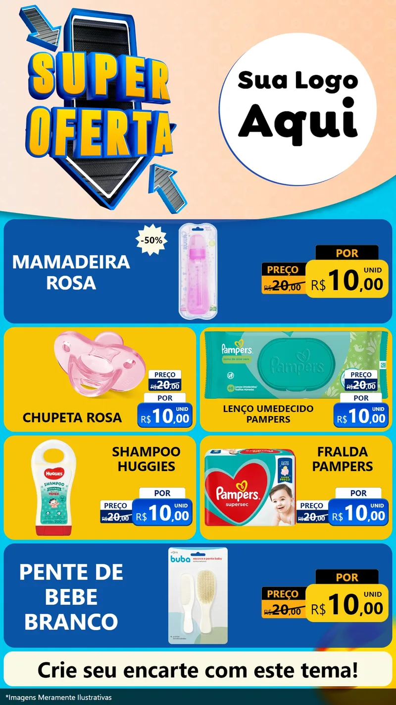Modelo de TV para TV Vertical com o tema Super Oferta - Bebê para Bebês