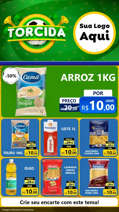 Modelo de Rede Social para Stories com o tema Torcida para Supermercado