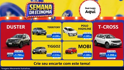 Modelo de TV para TV Horizontal com o tema Semana da Economia para Concessionaria de Carros