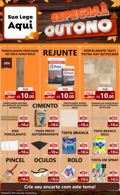 Modelo de Encarte para Encarte Grande com o tema Especial Outono para Pisos e revestimentos