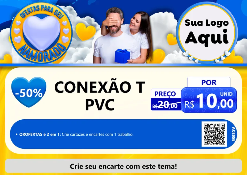 Modelo de Cartaz para Cartaz A4 Horizontal com o tema Ofertas Para Seu Namorado para Tubos e conexões