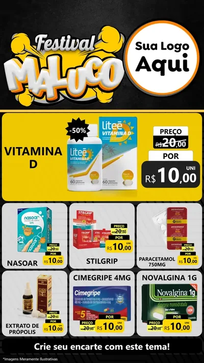 Modelo de Rede Social para Stories com o tema Festival Maluco para Farmácia