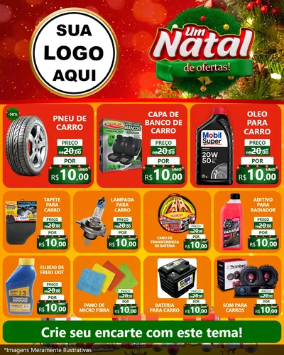 Modelo de Rede Social para Feed Instagram com o tema Um Natal de Ofertas para Auto peças