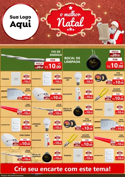 Modelo de Encarte para Encarte A4 Vertical com o tema O Melhor Natal para Materiais Elétricos