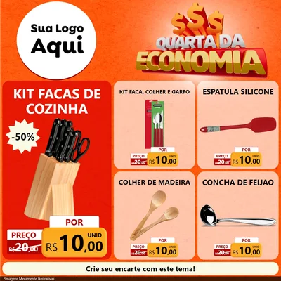 Modelo de Rede Social para Feed Facebook com o tema Quarta da Economia para Utilidades Domésticas