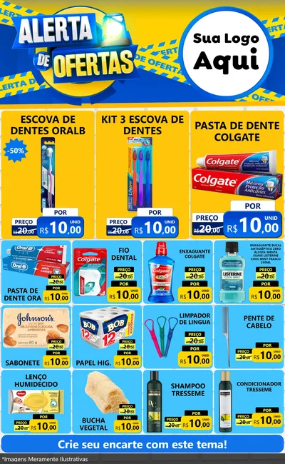 Modelo de Encarte para Encarte Grande com o tema Alerta de Ofertas para Higiene Pessoal