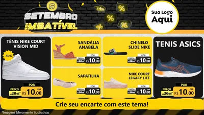 Modelo de TV para TV Horizontal com o tema Setembro Imbatível para Calçados