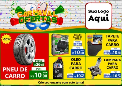 Modelo de Encarte para Encarte A4 Horizontal com o tema Carnaval de Ofertas para Auto peças