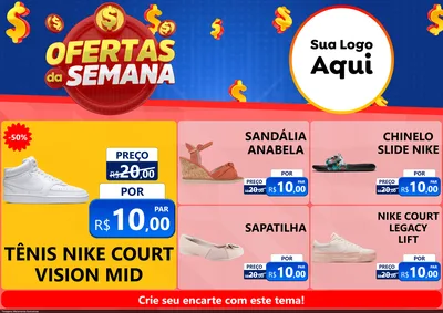 Modelo de Encarte para Encarte A4 Horizontal com o tema Ofertas Da Semana para Calçados