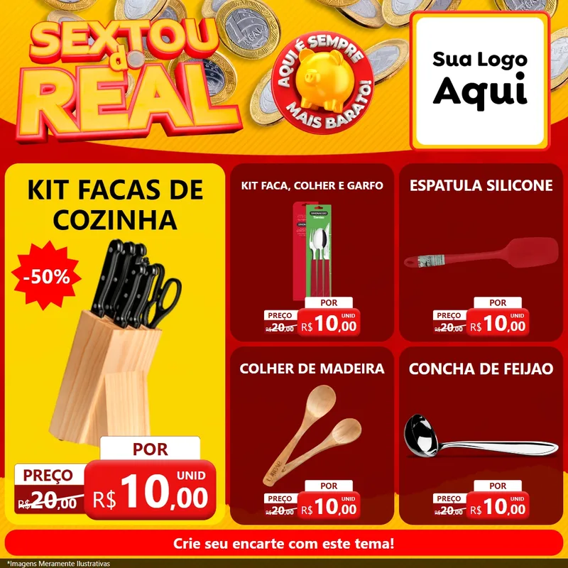 Modelo de Rede Social para Feed Facebook com o tema Sextou do Real para Utilidades Domésticas