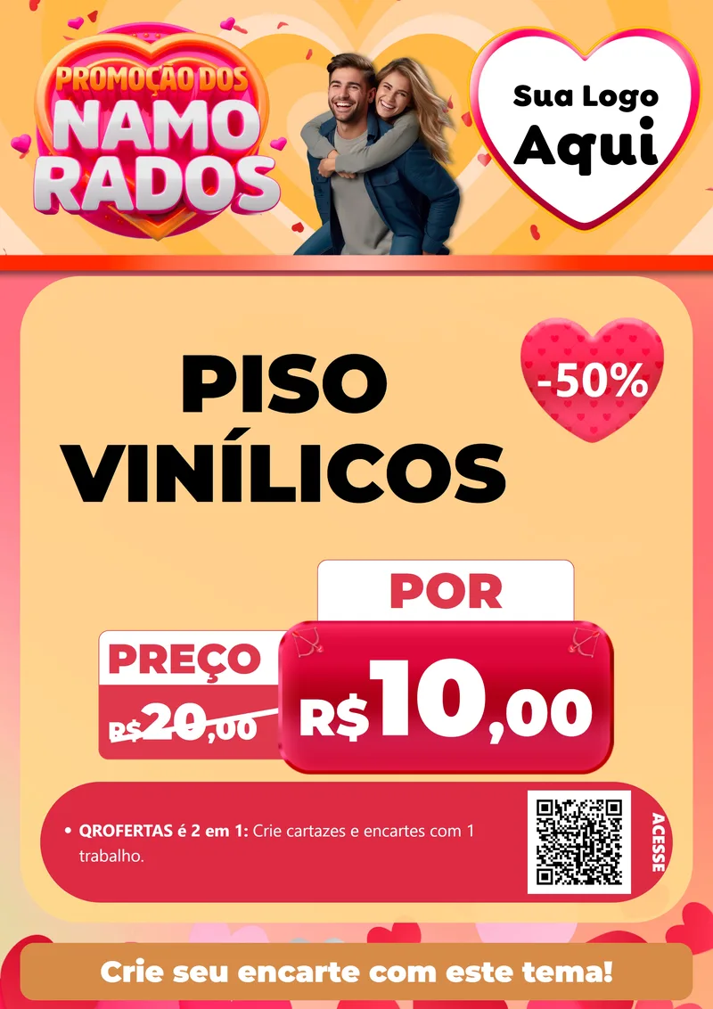 Modelo de Cartaz para Cartaz A4 Vertical com o tema Promoção dos Namorados para Material para Construção