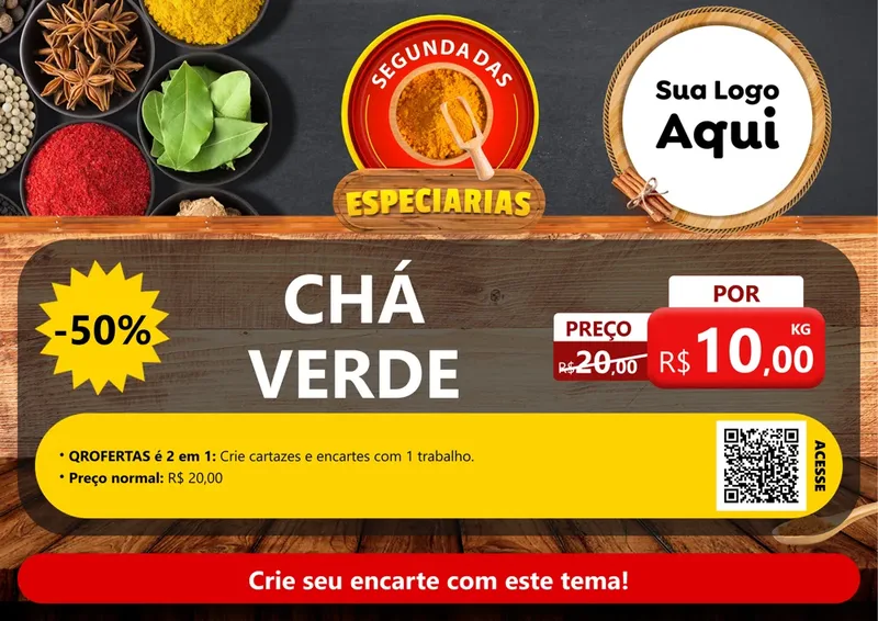 Modelo de Cartaz para Cartaz A4 Horizontal com o tema Segunda das especiarias para Produtos Naturais