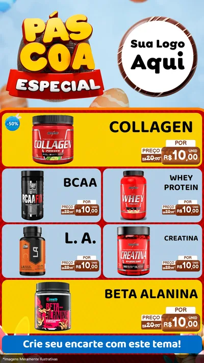 Modelo de TV para TV Vertical com o tema Páscoa Especial para Suplementos alimentares