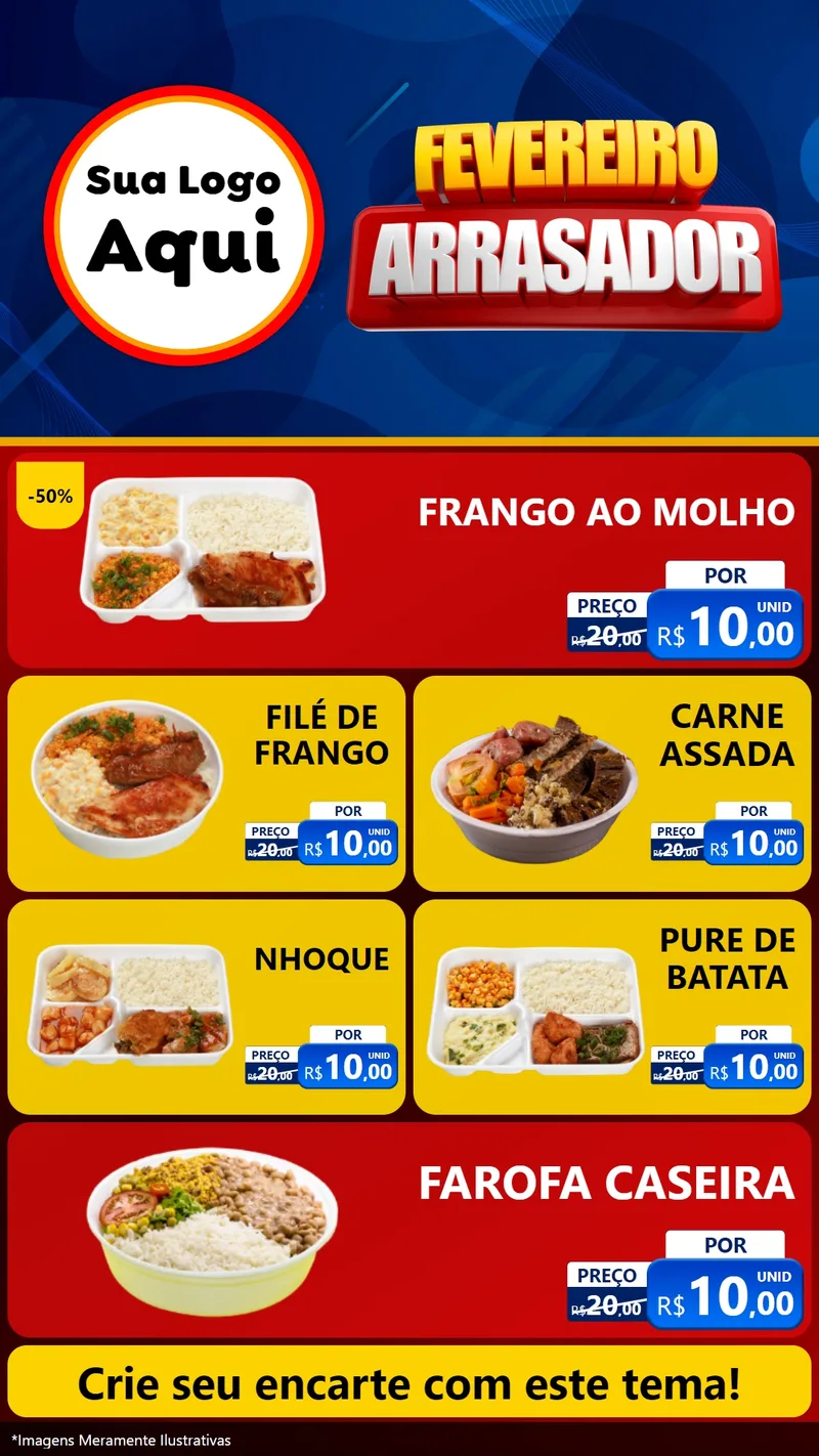 Modelo de TV para TV Vertical com o tema Fevereiro Arrasador para Restaurante