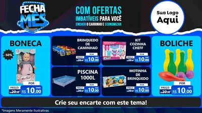 Modelo de TV para TV Horizontal com o tema Fecha Mês para Brinquedos
