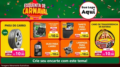 Modelo de TV para TV Horizontal com o tema Esquenta de Carnaval para Auto peças