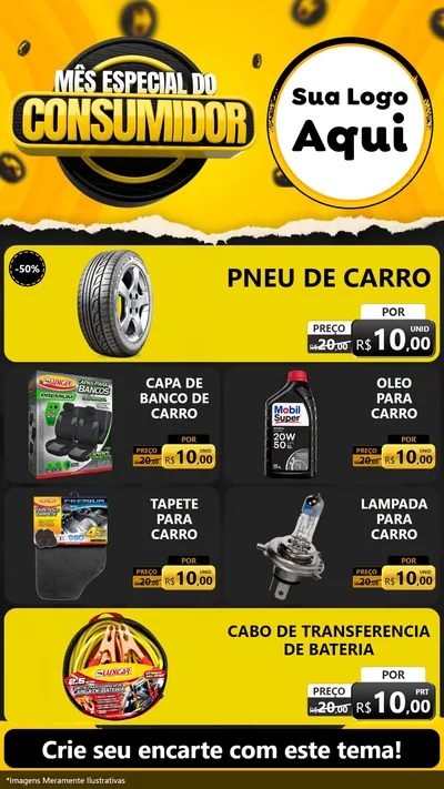 Modelo de TV para TV Vertical com o tema Mês Especial do Consumidor para Auto peças