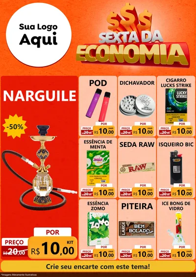 Modelo de Encarte para Encarte A4 Vertical com o tema Sexta da Economia para Tabacaria