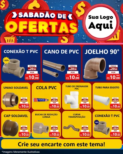 Modelo de Rede Social para Feed Instagram com o tema Sabadão de Ofertas para Tubos e conexões