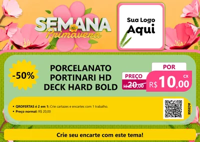 Modelo de Cartaz para Cartaz A4 Horizontal com o tema Semana da Primavera para Pisos e revestimentos
