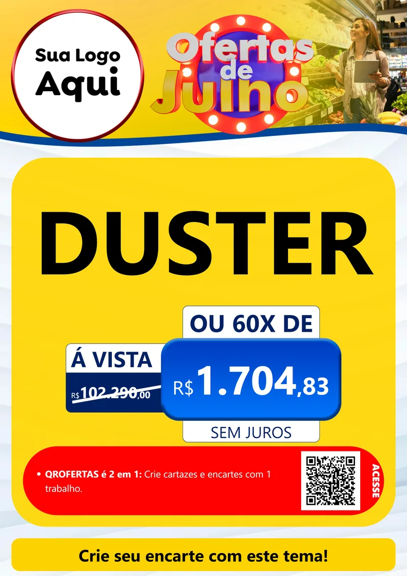 Modelo de Cartaz para Cartaz A4 Vertical com o tema Ofertas de Julho para Concessionaria de Carros