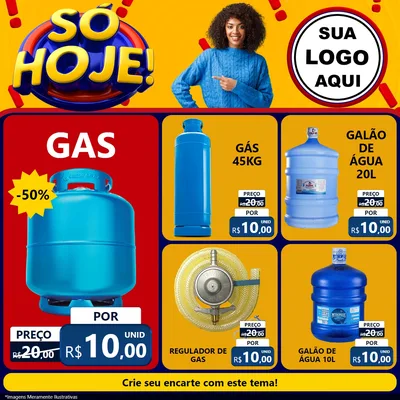 Modelo de Rede Social para Feed Facebook com o tema Só Hoje! para Água e gás