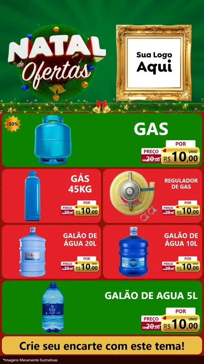 Modelo de TV para TV Vertical com o tema Natal de Ofertas para Água e gás