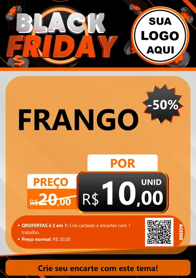 Modelo de Cartaz para Cartaz A4 Vertical com o tema Black Friday para Assados