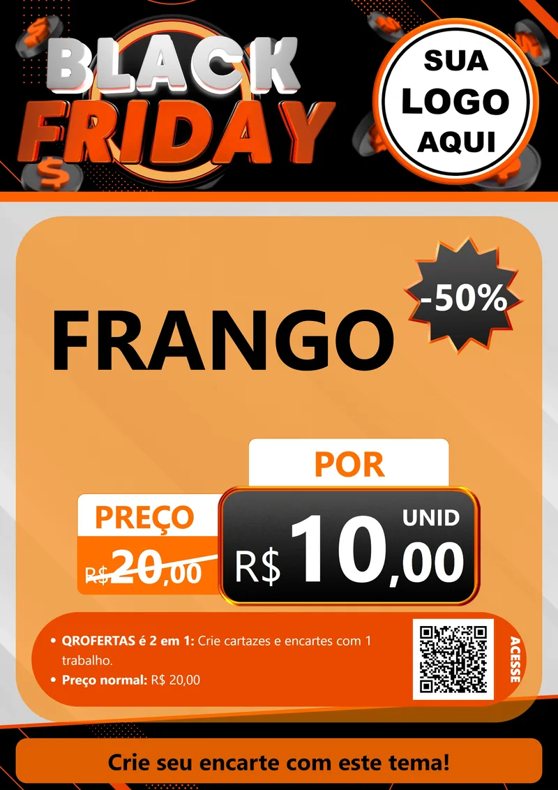 Modelo de Cartaz para Cartaz A4 Vertical com o tema Black Friday para Assados