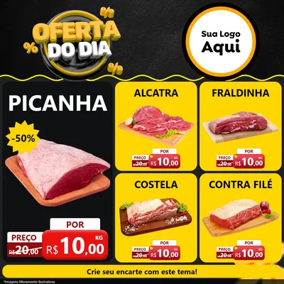 Modelo de Rede Social para Feed Facebook com o tema Oferta Do Dia para Açougue