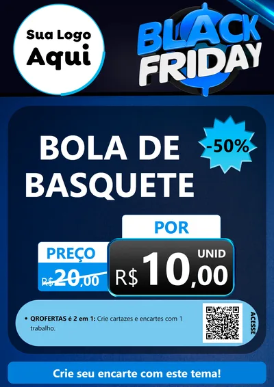 Modelo de Cartaz para Cartaz A4 Vertical com o tema Black Friday para Artigos Esportivos