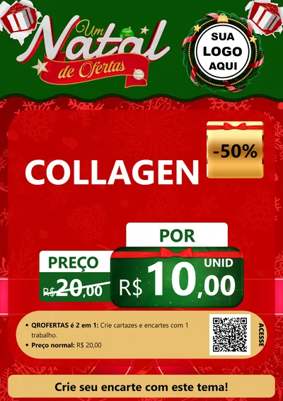 Modelo de Cartaz para Cartaz A4 Vertical com o tema Um Natal de Ofertas para Suplementos alimentares