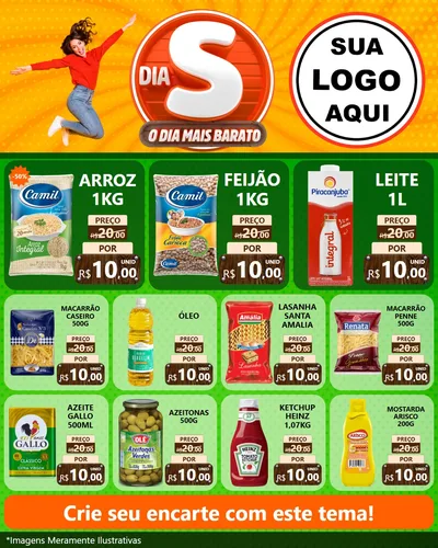 Modelo de Rede Social para Feed Instagram com o tema Dia S - O Dia Mais Barato para Supermercado