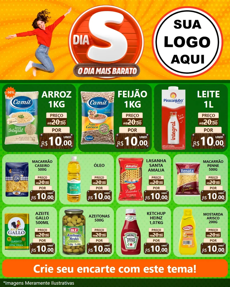 Modelo de Rede Social para Feed Instagram com o tema Dia S - O Dia Mais Barato para Supermercado