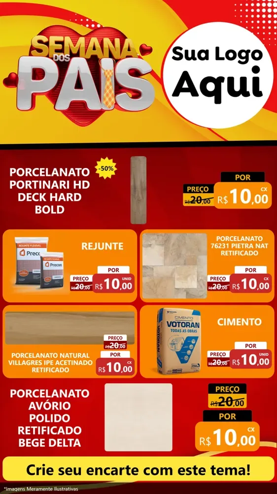 Modelo de TV para TV Vertical com o tema Semana Dos Pais para Pisos e revestimentos