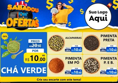 Modelo de Encarte para Encarte A4 Horizontal com o tema Sabadou de Ofertas para Produtos Naturais