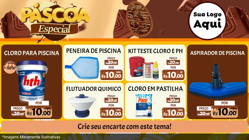 Modelo de TV para TV Horizontal com o tema Páscoa Especial para Produtos para Piscina