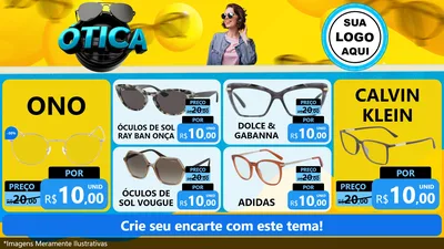 Modelo de TV para TV Horizontal com o tema Ótica para Óticas